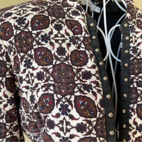 Maria Cher quilted beaded short evening jacket open front with pocket size 0 - Picture 3 of 12